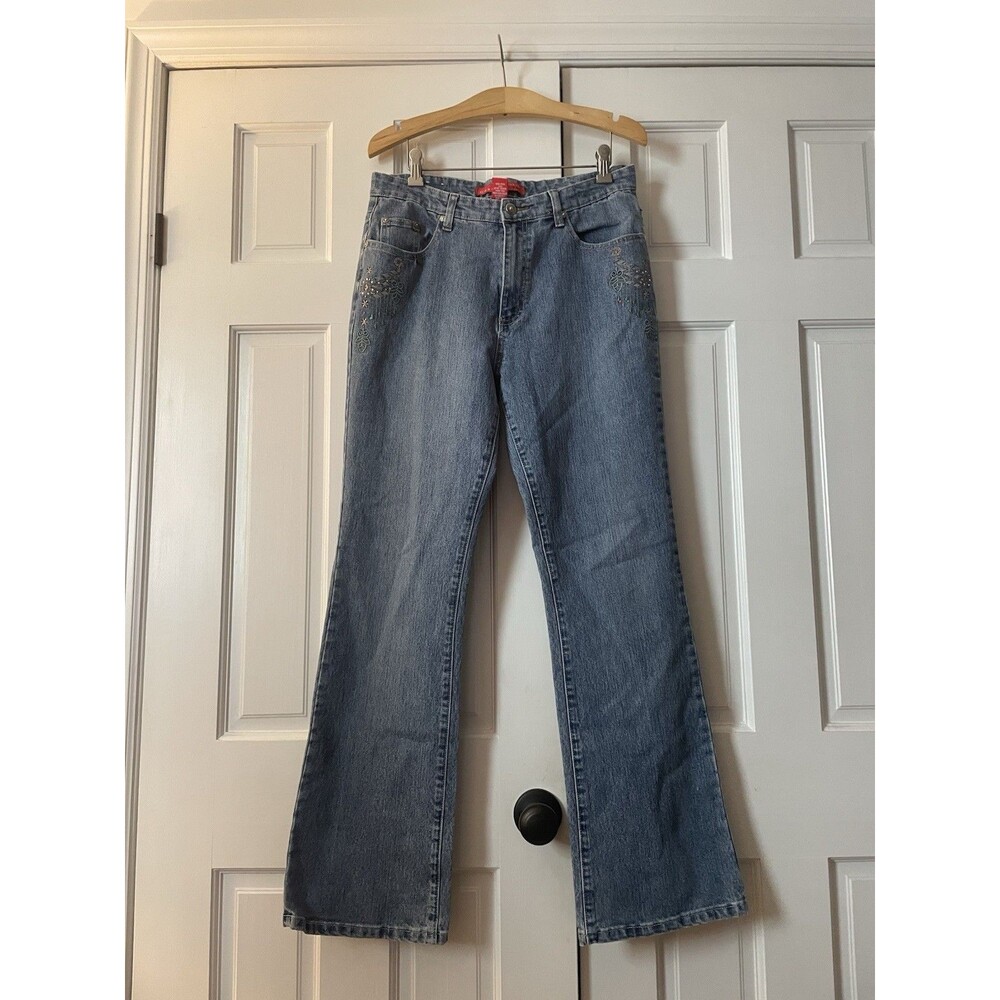 Cosmopolitan Jeanswear Womens Size 12 Blue Bootcut Jeans Embroidered Y2K